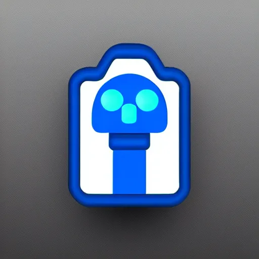 Image similar to a vectorized, 3 d, blue - grey gear, robot icon, depth, shading