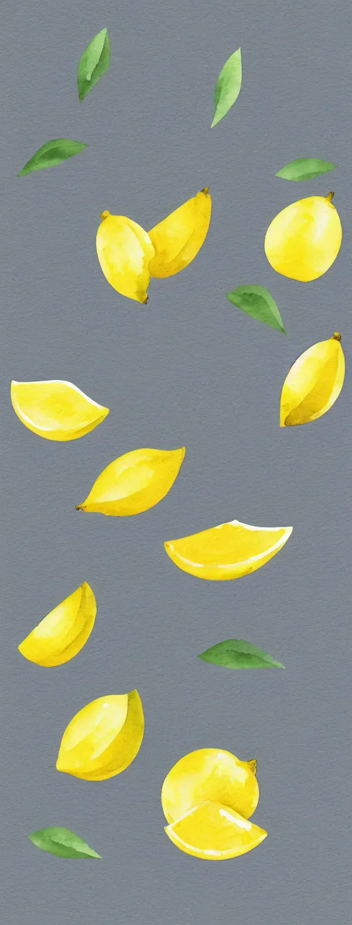 Image similar to minimalist watercolor art of a lemons on white background, illustration, vector art