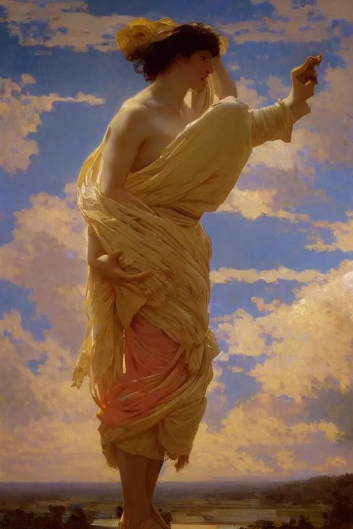 Image similar to nomans sky, Ilya repin, alphonse mucha, and Edmund Blair Leighton A meaningful painting in an symbolist style, oil on canvas, baroque, beautiful lighting, trending on Artstation, Highly detailed