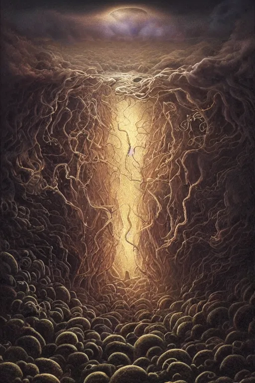 Prompt: Intricate stunning highly detailed HammerFall band, digital painting by agostino arrivabene and Vladimir Kush, surreal, ultra realistic, Horror vacui, dramatic lighting, full moon, thick black swirling smoke tornado, burning fire embers, artstation