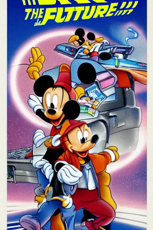 Prompt: Back to The Future part 96: the revenge starring Mickey Mouse