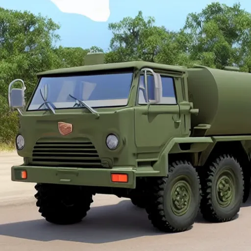 Image similar to HIMARS in Cars Pixar movie, detailed, green