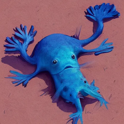 Image similar to a cute blue axolotl, imaginatio, digital art, concept art, ultra realistic, detailed, sharp image, full of details, super cute, little baby