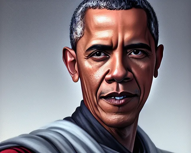 Image similar to 5 5 mm portrait photo of barack obama as mace windu. dark atmosphere. art by greg rutkowski. highly detailed 8 k. intricate. lifelike. soft light. nikon d 8 5 0.