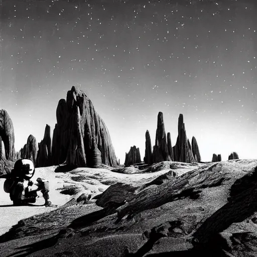 Image similar to a black and white star wars scene by anselm adams