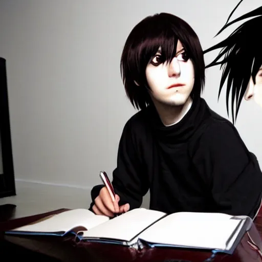 Prompt: real life L from death Note.