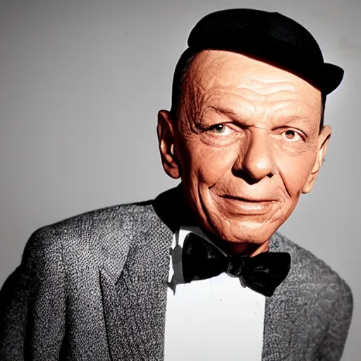 Prompt: frank sinatra covered in face tattoos