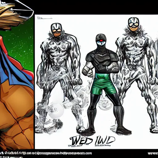 Image similar to weed man, super hero, marvel comics, flat shading, hyper detailed, comic book style, trending on art station