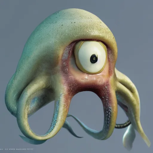 Image similar to hyperrealistic dslr film still of early cuyler squidbillies anthropomorphic squid, stunning 8 k octane comprehensive 3 d render, inspired by istvan sandorfi & greg rutkowski & unreal engine, perfect symmetry, dim volumetric cinematic lighting, extremely hyper - detailed, extremely lifelike attributes & lifelike texture, intricate, masterpiece, artstation, stunning