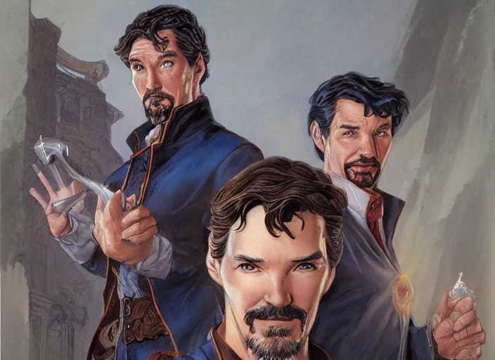 Prompt: a highly detailed senior portrait of stephen strange, james gurney, james jean