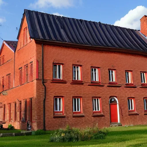 Prompt: 1 8 8 8 big german farmhouse, red bricks, hannover, lower saxony