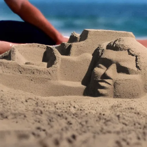 Image similar to Picture of Anakin Skywalker building a sand castle