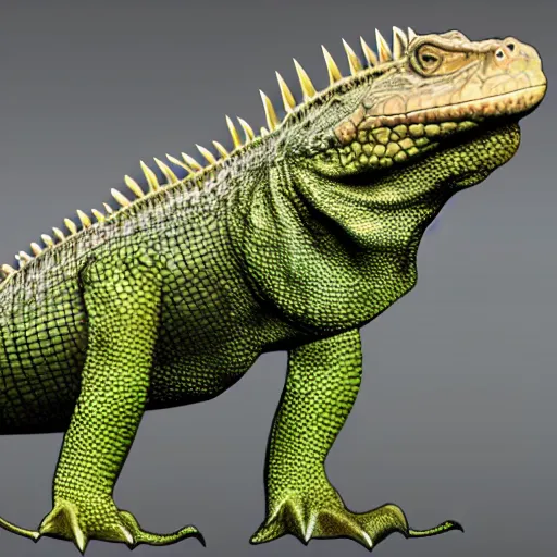 Image similar to crocodile and iguana hybrid animal realistic proportions