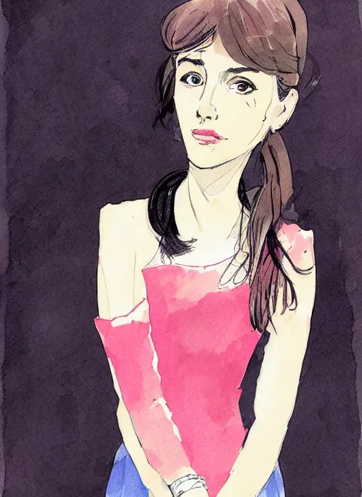 Prompt: a portrait of a pretty young lady by dustin nguyen