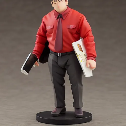 Image similar to Jonah Hill as a Figma anime figurine. Posable PVC action figurine.