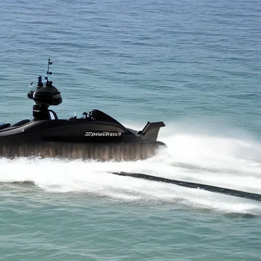 Image similar to speedboat with a M134 Minigun mounted on top of it