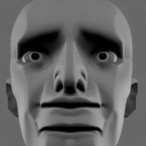 Prompt: of poorly rendered 3 d face