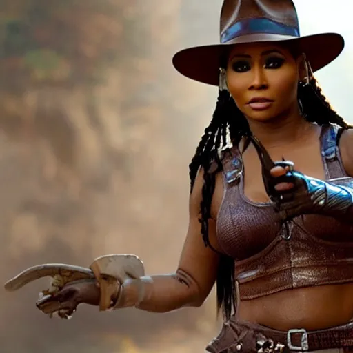 Prompt: movie still of nicki minaj as indiana jones