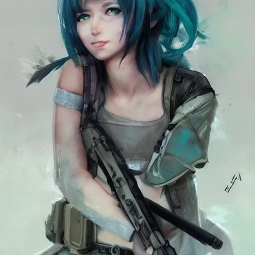 Prompt: portrait of a girly girl miku hatsune, epic, tragic, military art, fantasy, dieselpunk, hd shot, digital portrait, beautiful, artstation, comic style, by artgerm, guy denning, jakub rozalski, magali villeneuve and charlie bowater