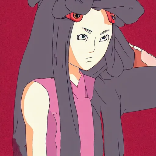 Prompt: studio ghibli cartoon character of a female ninja, detailed and artful, amazing digital art,