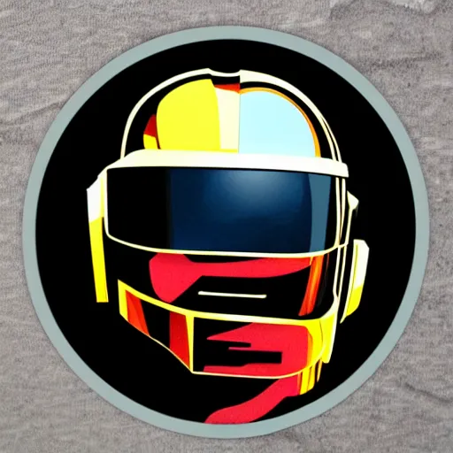 Image similar to daft punk, sticker illustration