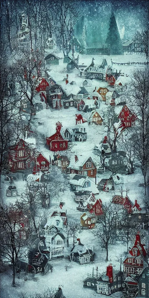 Image similar to a frosty christmas scene by alexander jansson