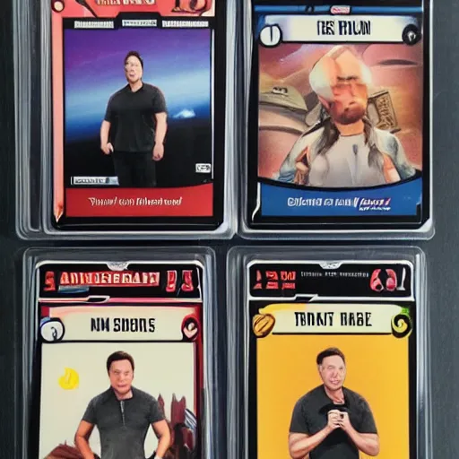 Image similar to elon musk, the trading card game