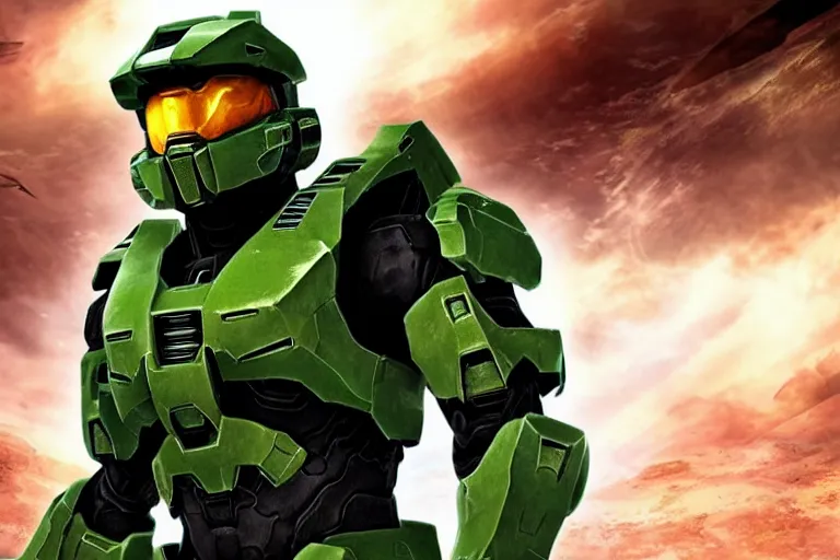Image similar to halo master chief in the style of anime, hd, 8 k