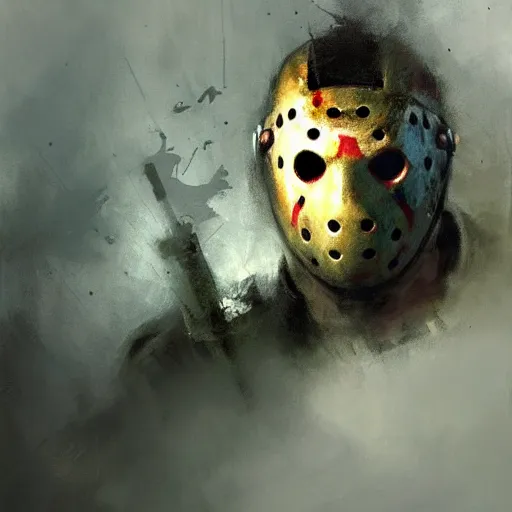 Image similar to jason friday the 1 3 th by jeremy mann