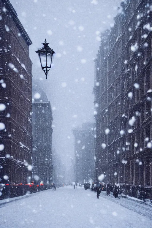 Image similar to Calm A City Snowing, Victorian Era, 4k, 8k, HD