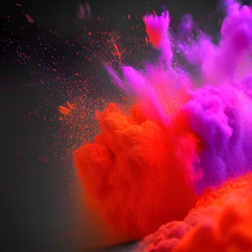 Image similar to color powder explosion on black background, particles, fine detail, hyperrealism, realistic, sharp focus, octane render, sidefx houdini, artstation, vfx