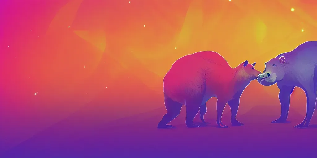 Prompt: Synthwave Capybara Background, Digital Art, High Quality