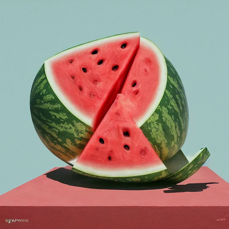 Image similar to still life watermelon by beeple