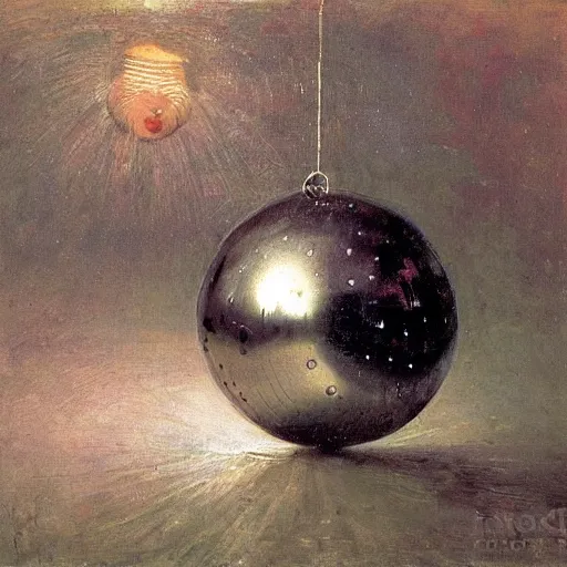 Prompt: disco ball as a fish by ilya repin