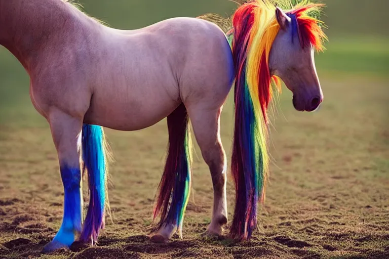 Prompt: 🐎🍑, Rainbow Dash, cutie mark, equine photography