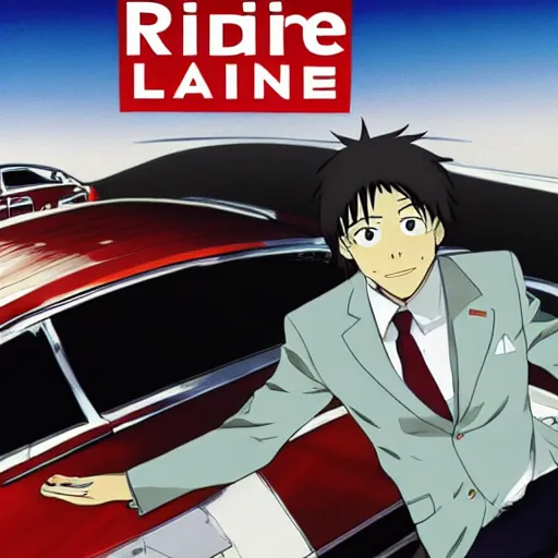 Prompt: biden in redline, anime, car, driver, anime movie