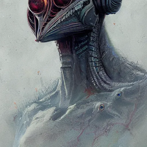 Image similar to detailed portrait alien, elite, by Ismail inceoglu dragan bibin hans thoma greg rutkowski Alexandros Pyromallis Nekro Rene Maritte Illustrated, Perfect face, fine details, realistic shaded, fine-face, pretty face