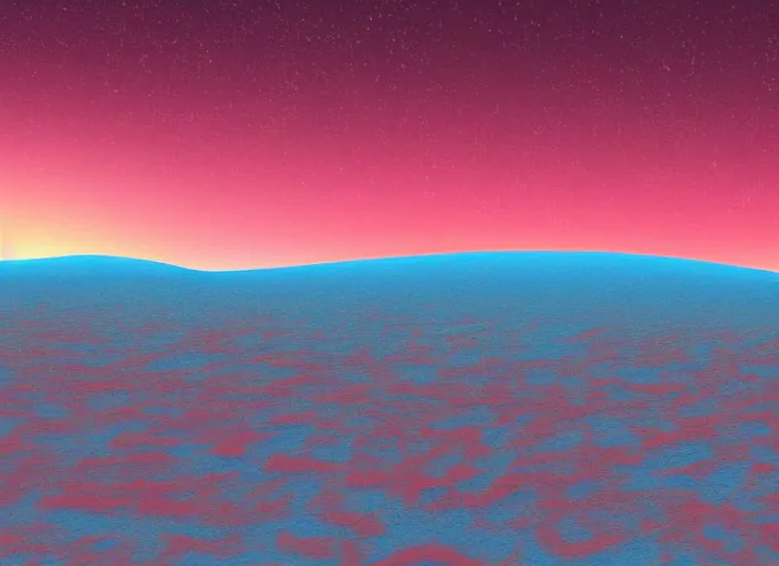 Prompt: beautiful blue sunset on Mars, detailed digital art, blue lighting