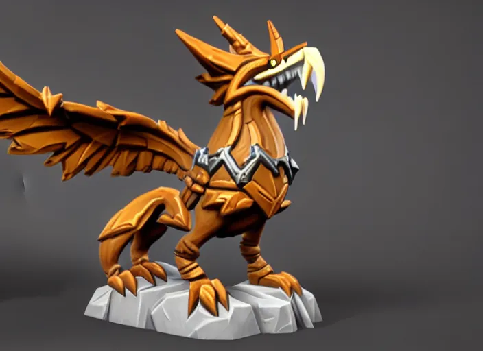 Image similar to griffin, stylized stl fantasy miniature, 3 d render, activision blizzard style, hearthstone style