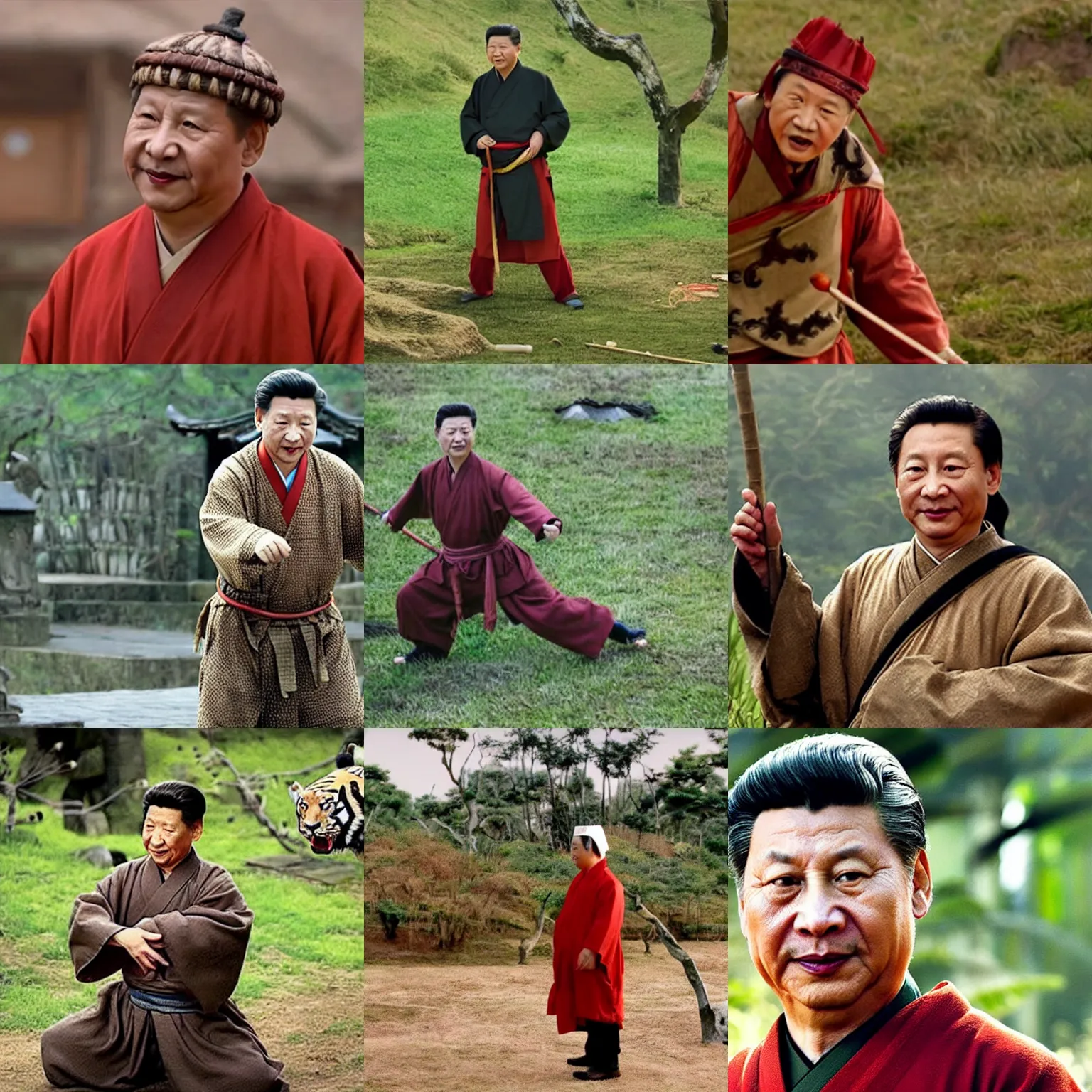 Prompt: Movie still of Xi Jinping in Crouching Tiger Hidden Dragon