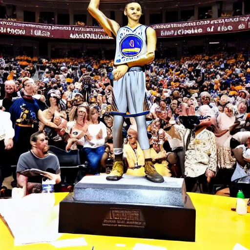 Prompt: a statue of Stephen Curry