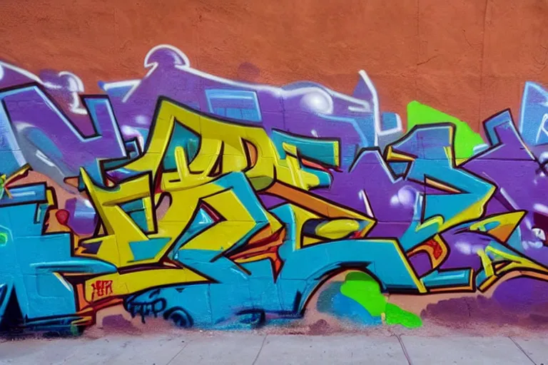 Image similar to a mural about downtown tucson, in style of graffiti street art