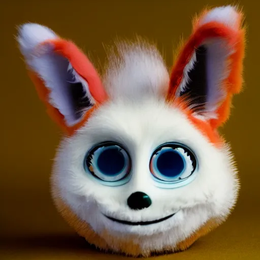 Image similar to an uncanny corgi furby, inspired by junji ito, photographed by david lynch