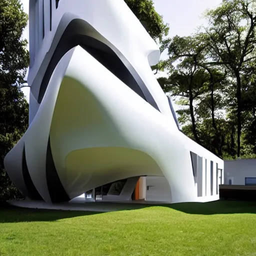 Image similar to house designed by zaha hadid