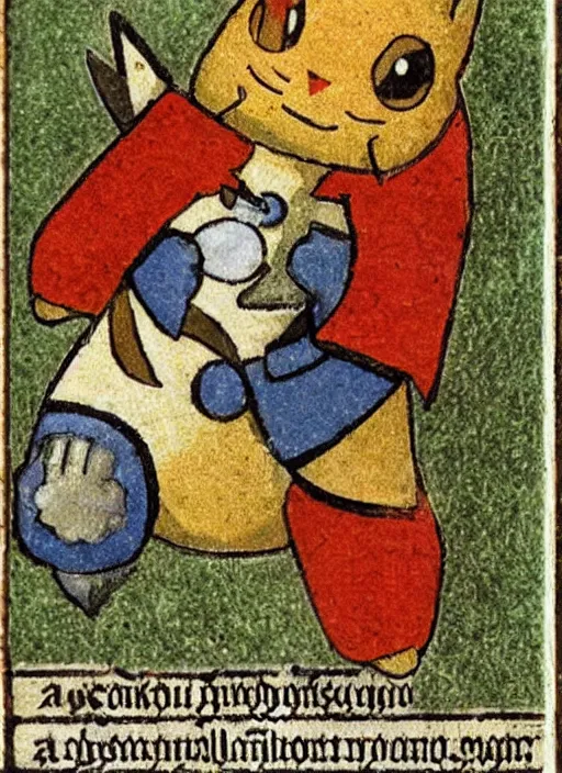 Prompt: a pokemon card from the 1 3 0 0 s