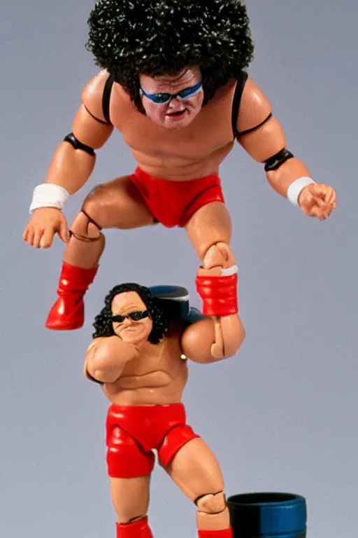 Prompt: dr. steve brule as a 1 9 8 0 s wrestling action figure