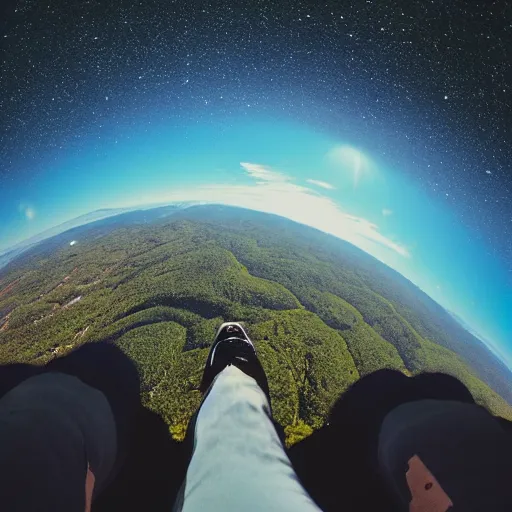 Image similar to first person pov of a giant looking down the earth