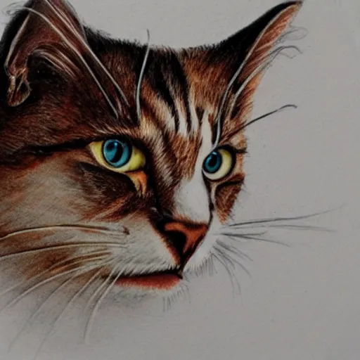 Image similar to white paper and pencil cat