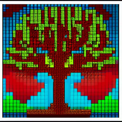 Prompt: pixel art of a mystical tree