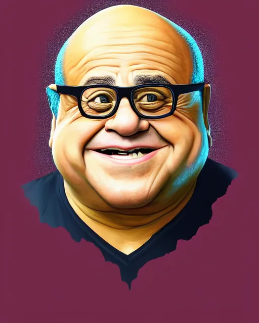 Image similar to painting portrait of danny devito as an egg, cartoon, warm lighting, danny devito has an egg body, movie poster, illustration by bartek fedyczak, erak note, tooth wu, neil richards, kan liu, siwoo kim, jisu choe, trending on art station